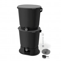 Bokashi Essential Emmer set van 2 emmers ZWART + toebehoren + GRATIS Bokashi Starter 2Kg Bokashi Essential Emmer set van 2 emmers ZWART + toebehoren + GRATIS Bokashi Starter 2Kg