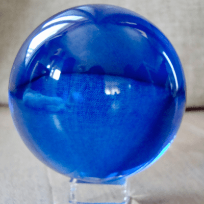 Kristallen Bol Blauw 10 cm